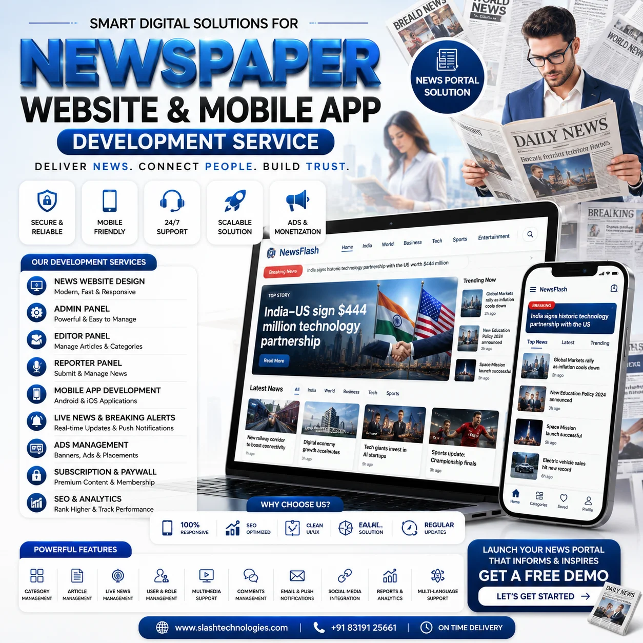 News Paper Website and mobile app development services