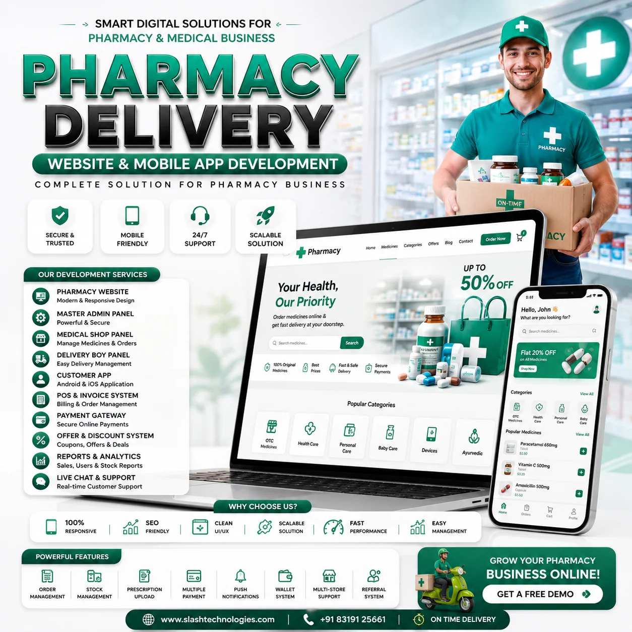 Pharmacy Delivery Website and App Developments