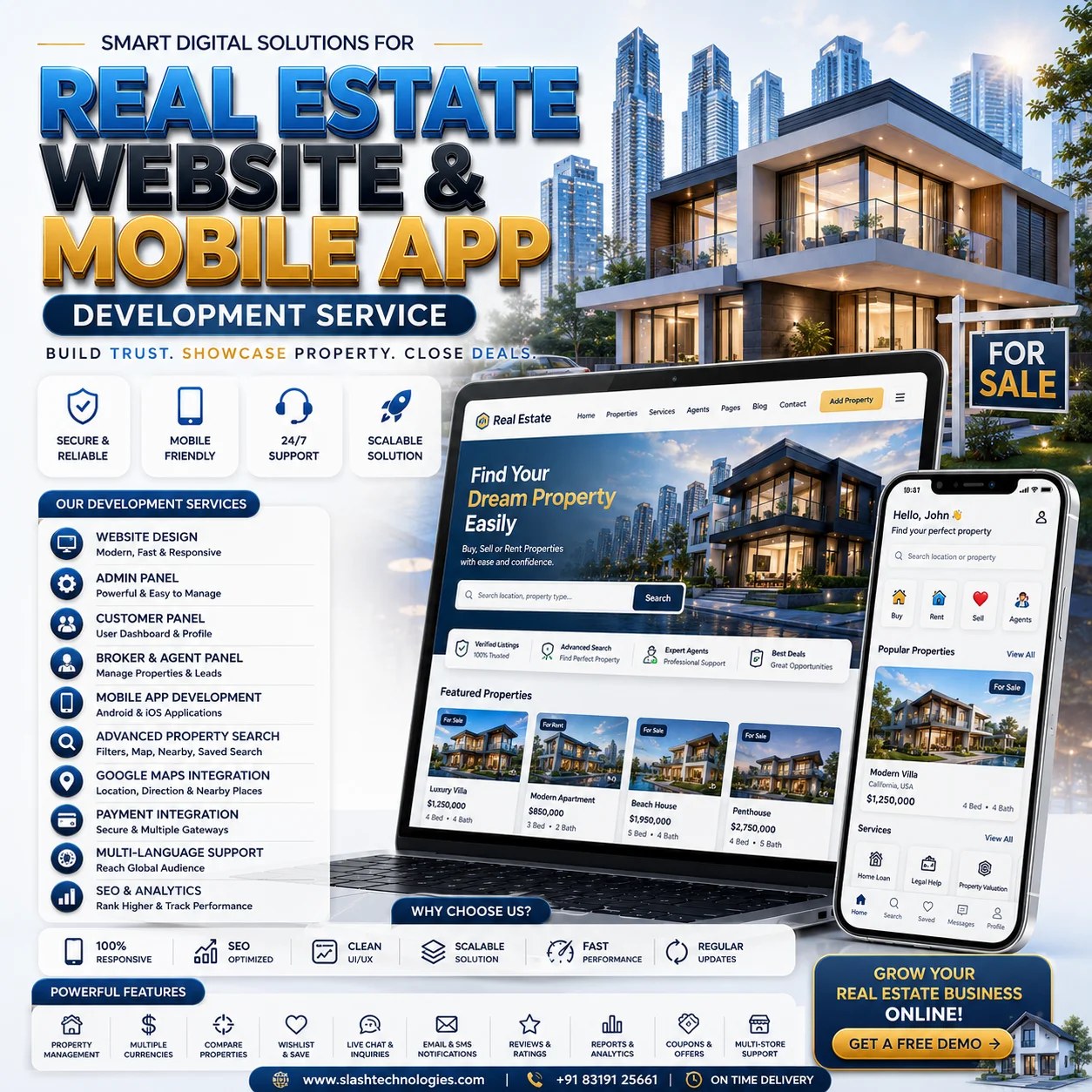 Real estate website and app services