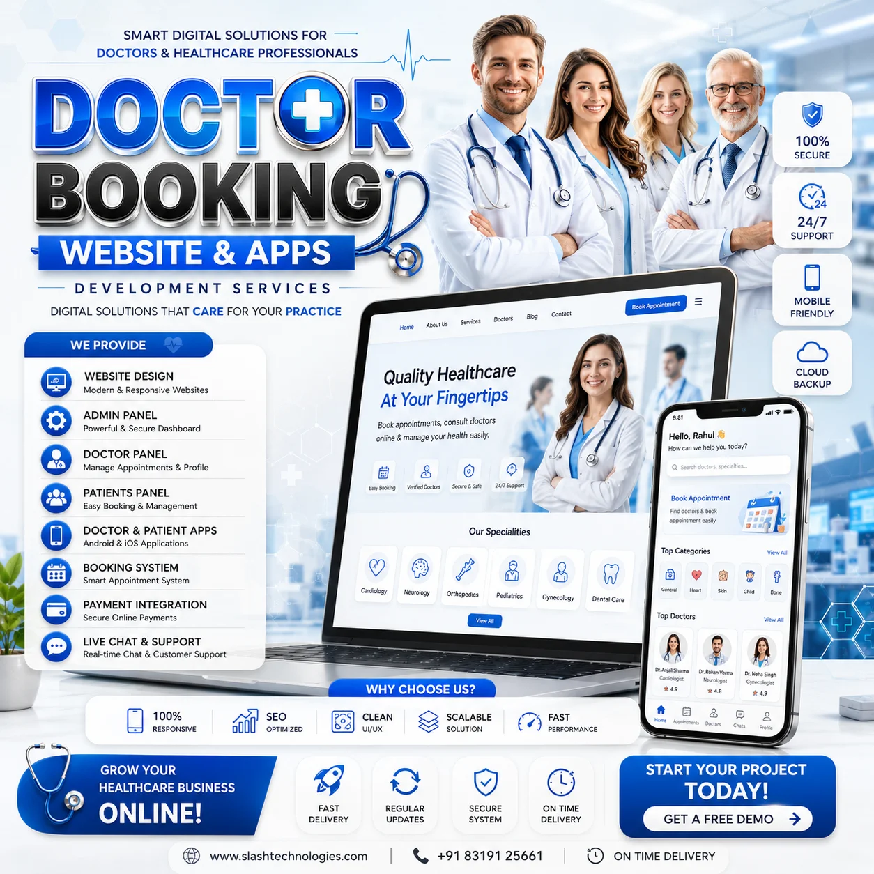 doctor booking mobile application and website development services